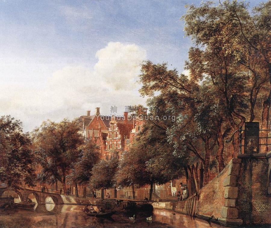 View of the Herengracht, Amsterdam - 让·范·德·海登